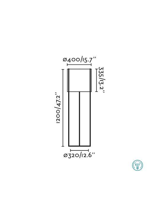 Faro Barcelona Drum Floor Lamp H120xW40cm. with Socket for Bulb E27 Gray