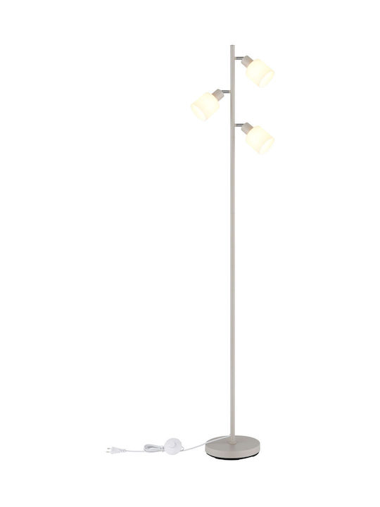 Globo Lighting Floor Lamp Height 161cm with Lamp Bulb Base E14 Beige