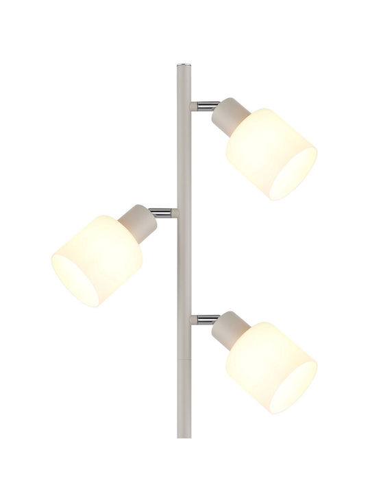 Globo Lighting Floor Lamp Height 161cm with Lamp Bulb Base E14 Beige