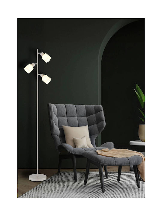 Globo Lighting Floor Lamp Height 161cm with Lamp Bulb Base E14 Beige