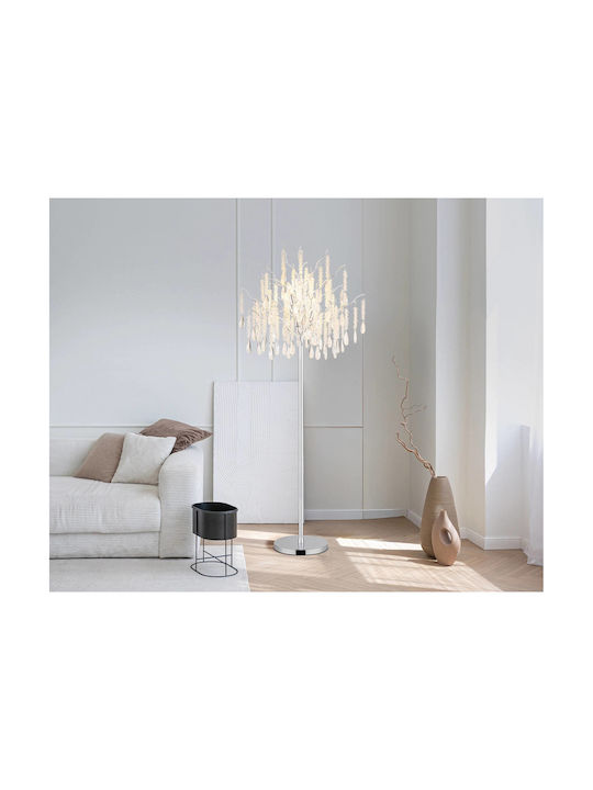 Globo Lighting Флоресцентна Лампа За Под Височина 165см С Цокъл За Крушка E14 Сребриста