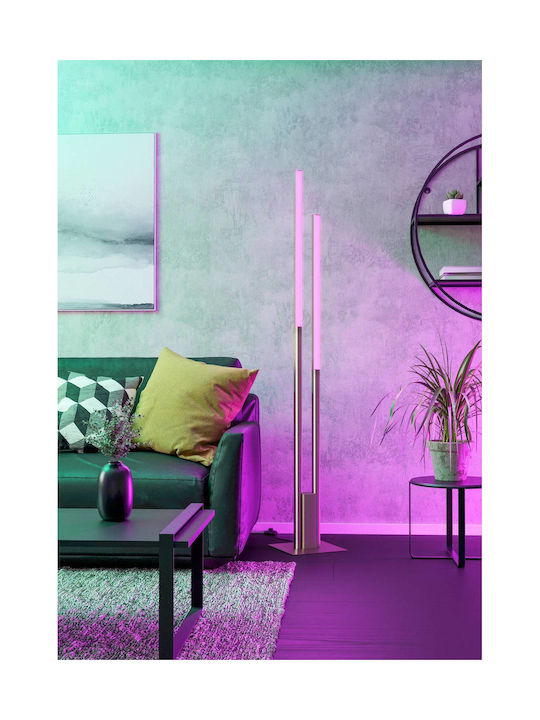 Eglo Fraioli Lampa de podea LED Î175.5xL28cm. cu Lumină RGBW Argintiu