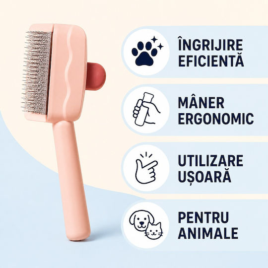 Dog Brush for Fur Cleaning Pink