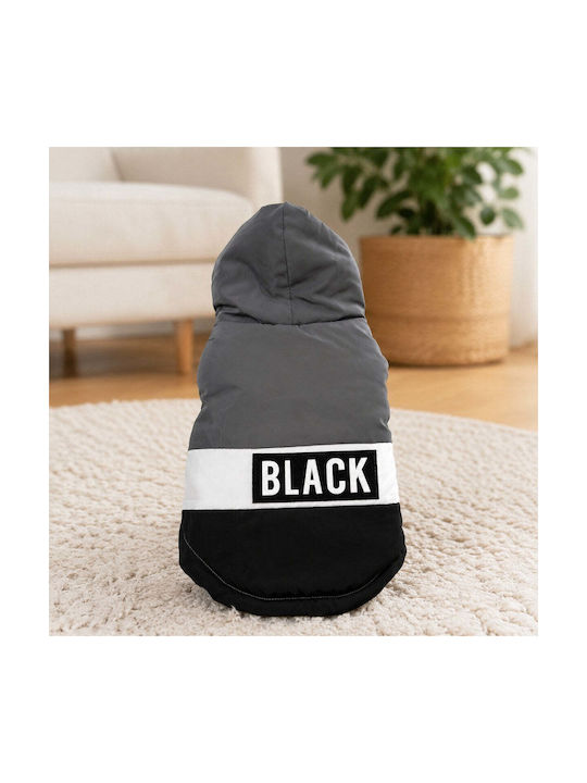 Hanorac Pentru Câini Mici Negru Model Gri-Negru