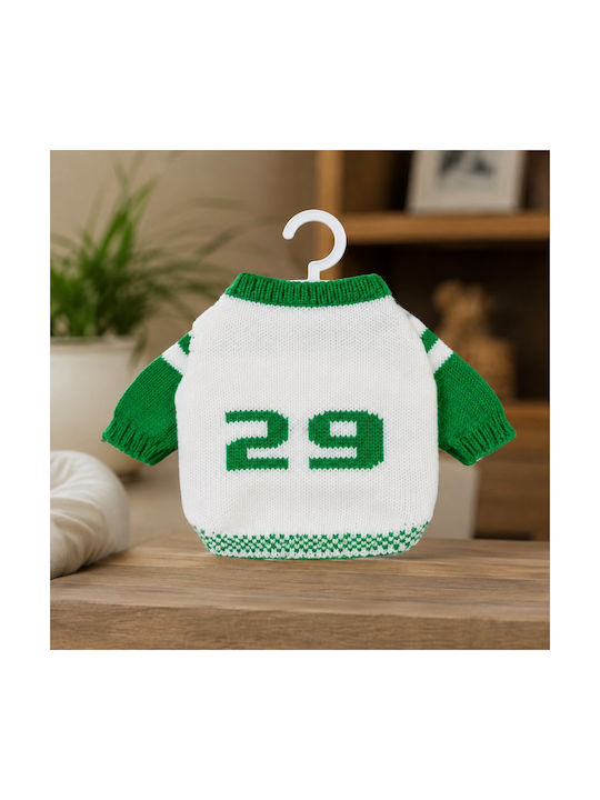 Knitted Sweater Small Dogs Sport Design White-green