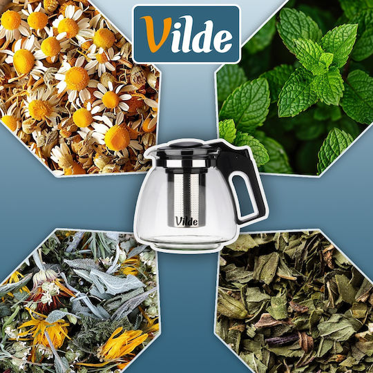 Vilde Τσαγιέρα με Φίλτρο Γυάλινη Διάφανη 1150ml