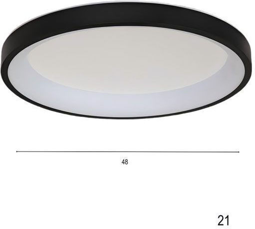 Luma Luma Mount Ceiling Light 48cm Black with Integrated LED