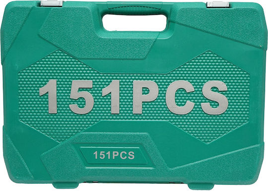 Breckner Ключ с тресчотка и вложки 1\4" & 3\8" & 1\2" 151бр