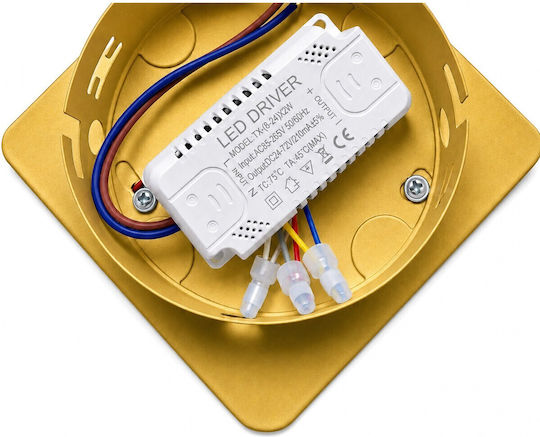 VenCore Corp de Iluminat de Perete Modern cu LED Integrat și Lumină Albă Reglabilă Auriu 25x5.5cm