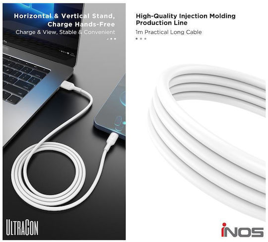 iNOS USB 2.0 USB-C Male To USB-A Cable 30W White 1m