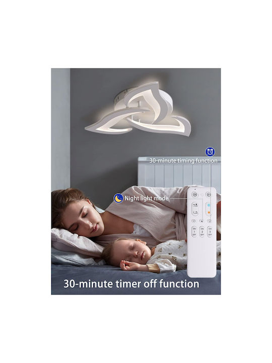 Jiju Plafonieră de Tavan 48cm Bej cu LED Integrat și Telecomandă