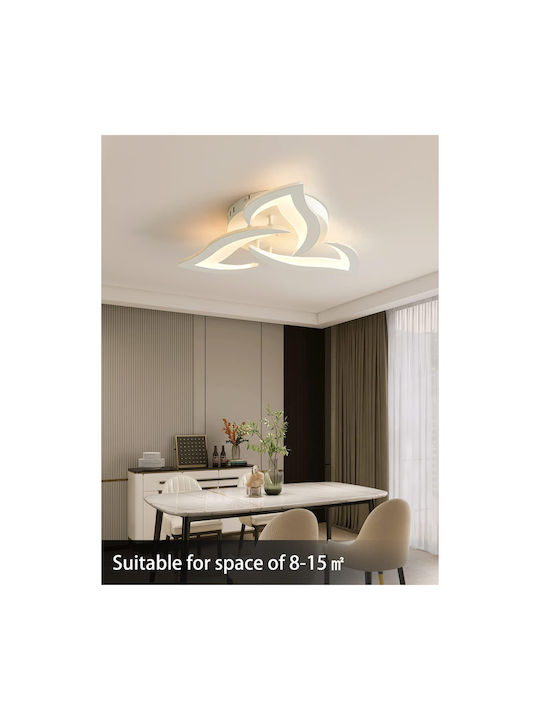 Jiju Plafonieră de Tavan 48cm Bej cu LED Integrat și Telecomandă