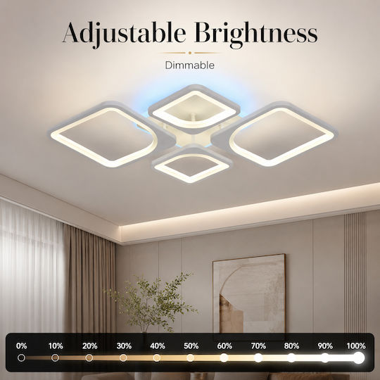 Lightplanet Deckenleuchte 50cm Beige mit Integrierter LED und Fernbedienung