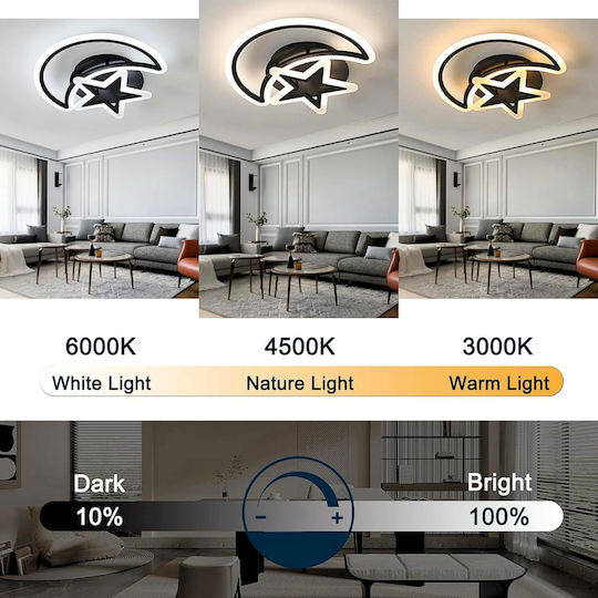 Lightplanet Smart Ceiling Mount Light Black with Integrated LED