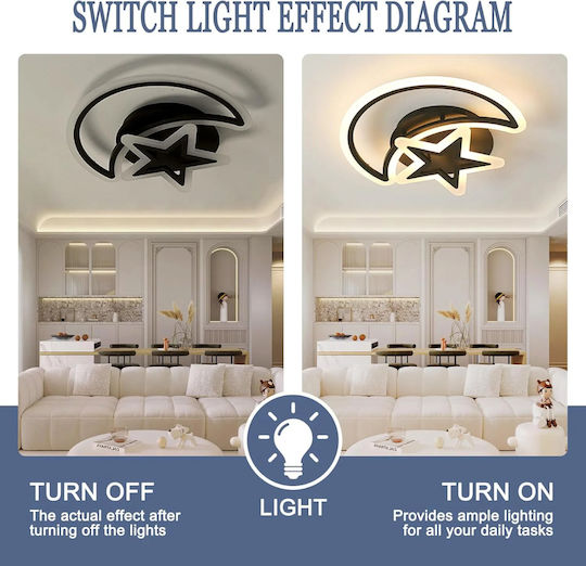 Lightplanet Smart Ceiling Mount Light Black with Integrated LED