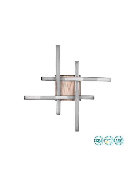 Trio Lighting Route Πλαφονιέρα Οροφής 46εκ. Μαύρη με Ενσωματωμένο LED