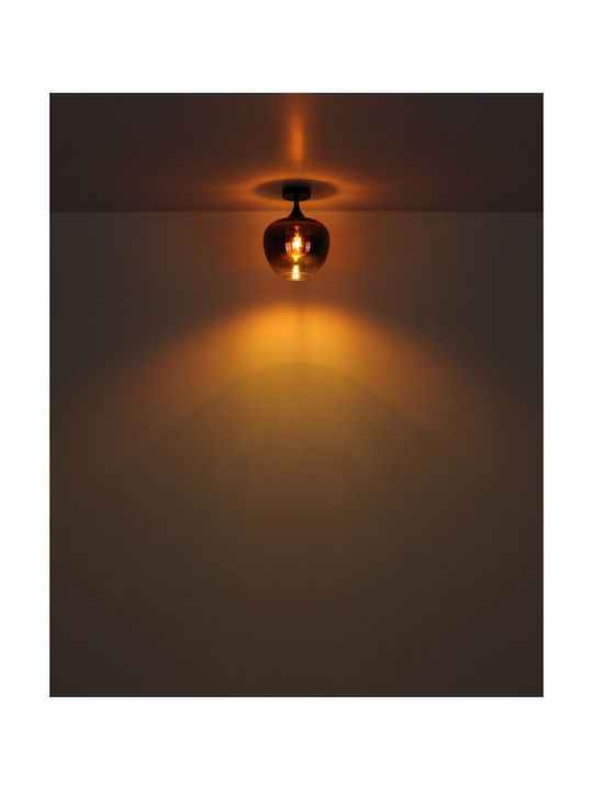 Globo Lighting Πλαφονιέρα Οροφής Μαύρη με Ντουί E27