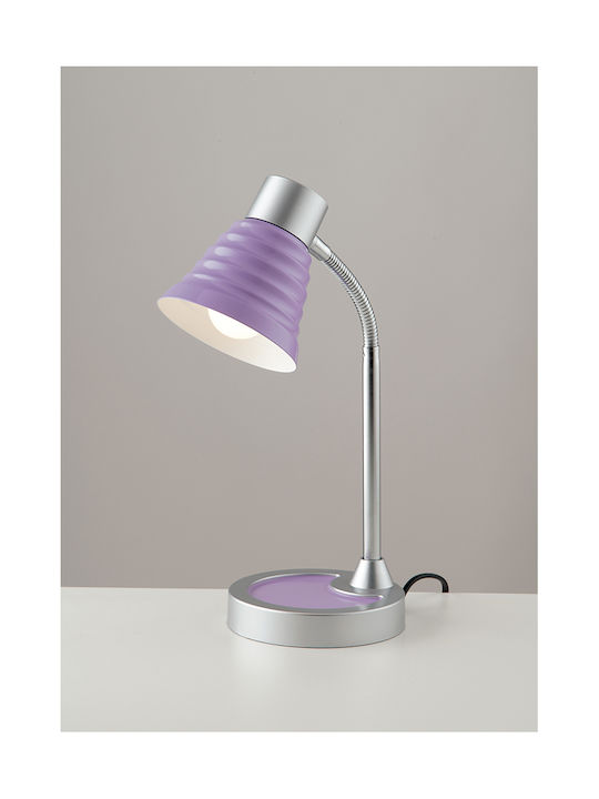 Fan Europe Office Lamp with Flexible Arm for Socket E14 in Purple Color