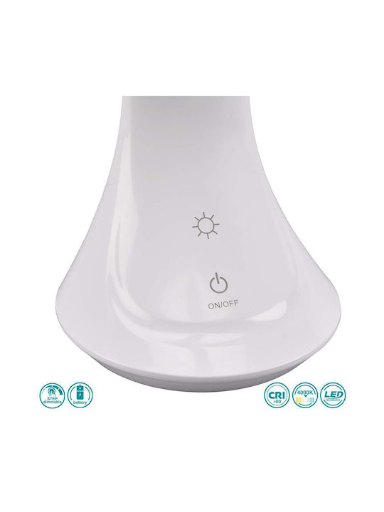 Trio Lighting Επαναφορτιζόμενο LED Φωτιστικό Γραφείου Αναδιπλούμενο Bluetooth σε Λευκό Χρώμα