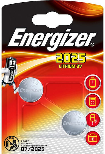 Set 2 Baterii Litiu Tip Buton Energizer CR2025 3V