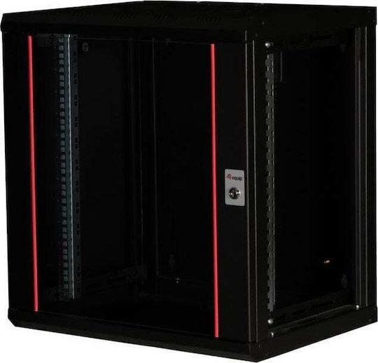 Equip Επιτοίχια Καμπίνα Rack 19U 60x45cm Μαύρο EPM-12-6045-B-CBAA