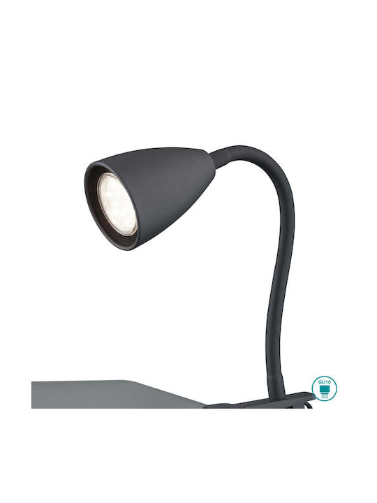 Trio Lighting Office Lamp with Flexible Arm for Socket GU10 in Black Color