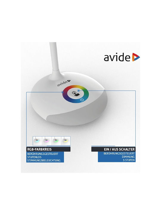 Avide ABLDLRGB-4W Rechargeable LED Office Lamp with Flexible Arm in White Color