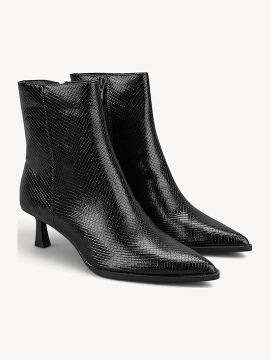 Schwarze Reptile Stiefeletten mit Prägung
