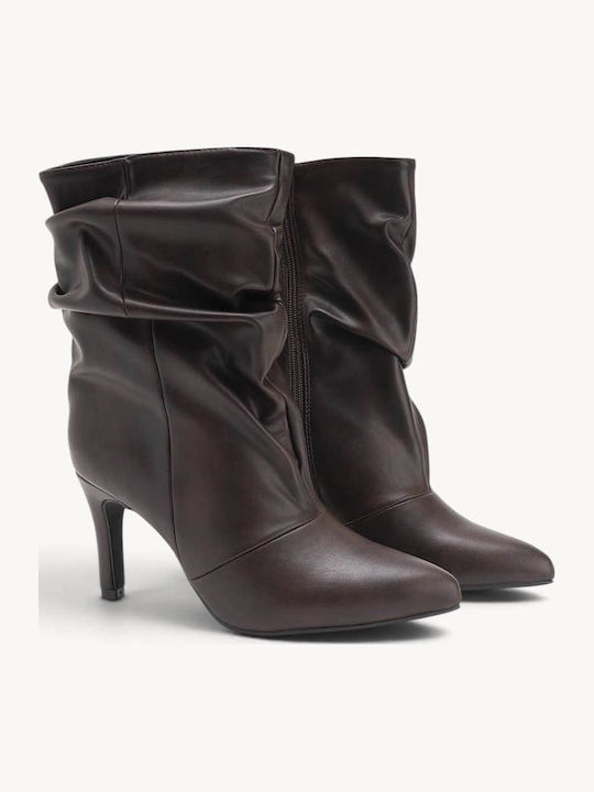 Braune Stiefeletten Sures Hoher Dünner Absatz