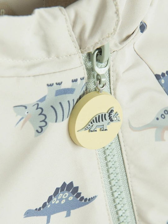Kids Casual Short Coat with Hood Beige