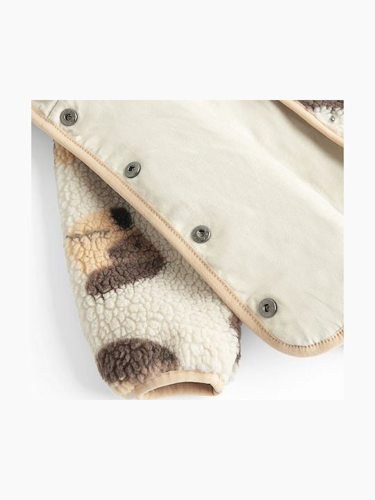 Kids Casual Short Coat with Hood Beige