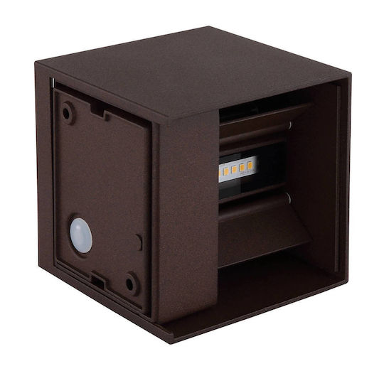 Globo Lighting Wall-Mounted Outdoor LED Light IP54 3W With Warm White Light 10x10cm