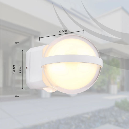 Globo Lighting Wall-Mounted Outdoor Ceiling Light LED IP54 12W with Warm White Light 10.5x11εκ.