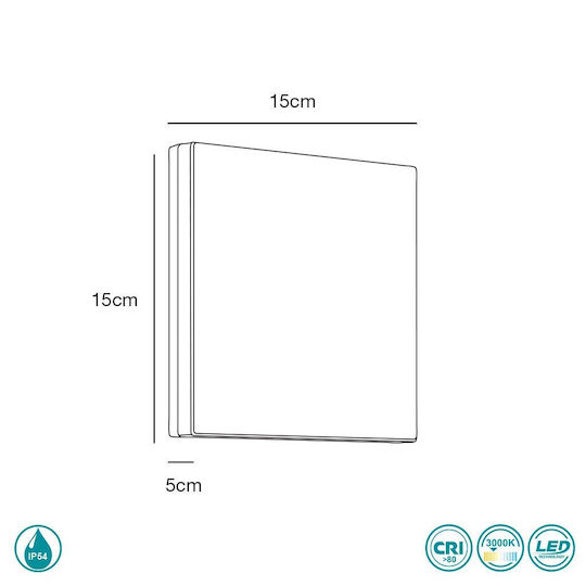 Nordlux Artego Aplica de exterior montată pe perete LED IP44 7.2W 15x15x15εκ.