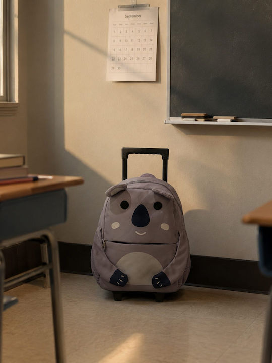 abo I Am Koalafied School Trolley Bag Kindergarten with Water Bottle Holder Green 26 x 12 x 35cm