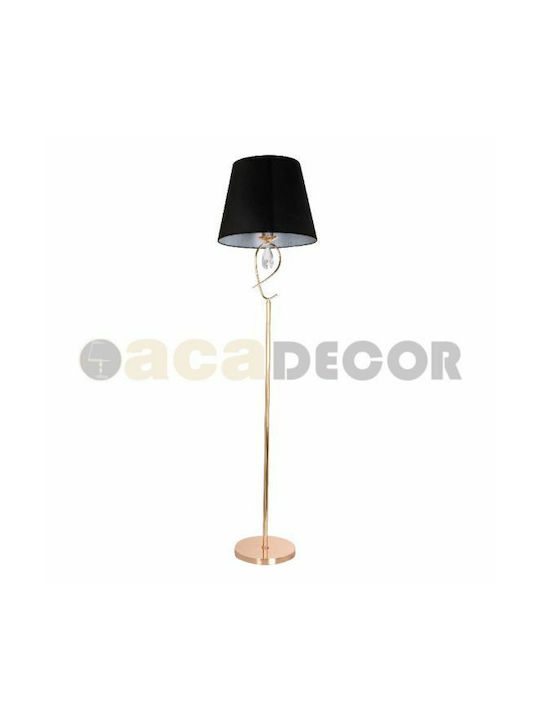 Aca Lampadare De Podea Textile H157xL40cm Cu Bază De Bec E27 Bronz Auriu Și Negru