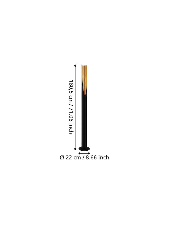 Eglo Prebone Stehleuchte H180.5xB22cm. mit Fassung für Lampe GU10 Schwarz