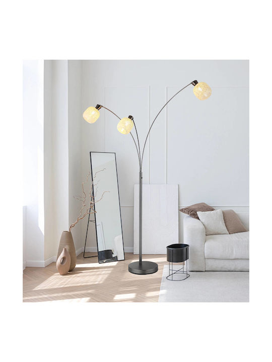 Globo Lighting Lampadăr De Podea Înălțime 200.5 Cm Cu Bază De Bec E14 Gri