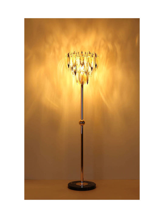 Globo Lighting Floor Lamp H165cm with Lamp Bulb Base for E14 Gold