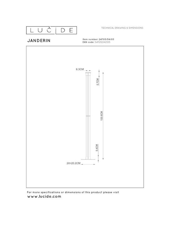 Lucide Lightning Janderin LED Floor Lamp Lucide Lightning Janderin LED Floor Lamp