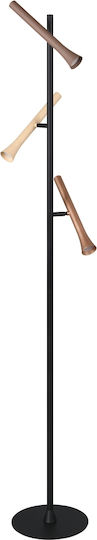 Trio Lighting Fiato LED Φωτιστικό Δαπέδου Υ150xΜ23εκ. με Ρυθμιζόμενο Λευκό Φως 400lm Μαύρο