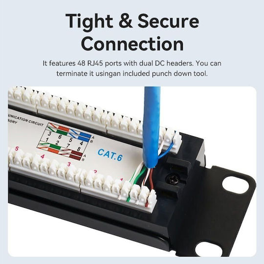 Vention Patch Panel Ungeschirmt für Rack 1U cat6 Schwarz