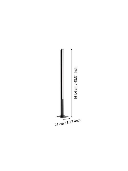 Eglo Simolaris Z LED Stehleuchte H161.5xB24cm. mit RGBW Licht Schwarz