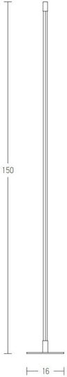 Zambelis Lights Floor Lamp H150xW1.6cm. with Socket for Bulb E27 Black