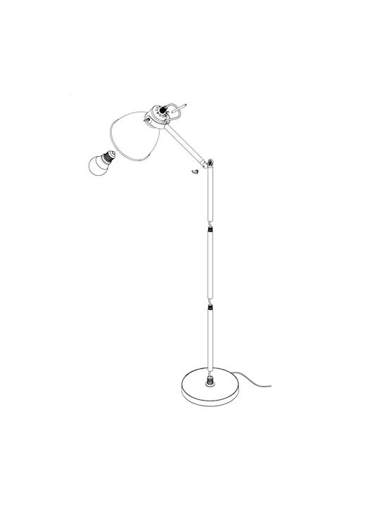 Eglo Priddy Vintage Floor Lamp H137xW23cm. with Socket for Bulb E27 Black