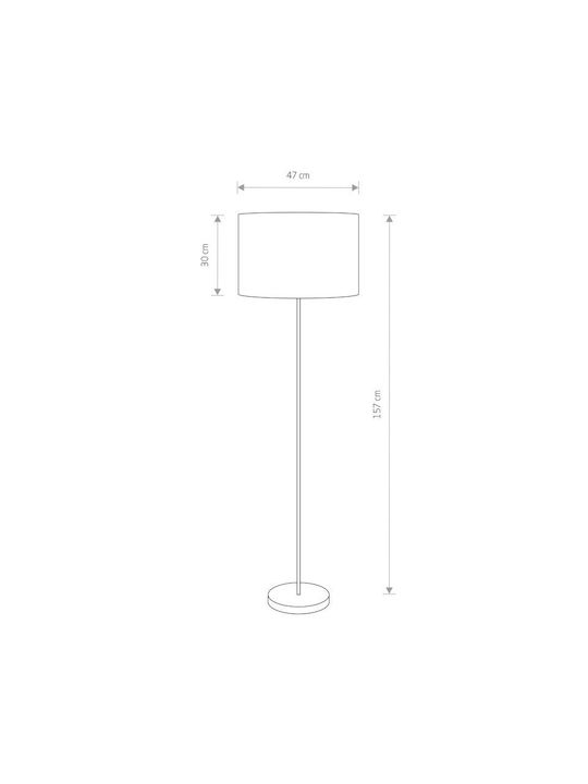 Nowodvorski Hotel Vintage Floor Lamp H168xW47cm. with Socket for Bulb E27 Silver