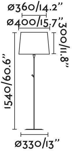 Faro Barcelona Samba Stehleuchte H154xB40cm. mit Fassung für Lampe E27 Grün
