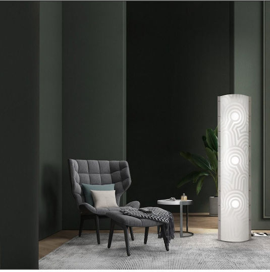 Slamp Venti Подова Лампа В160xД37см. с Цокъл за Крушка E27 Бял