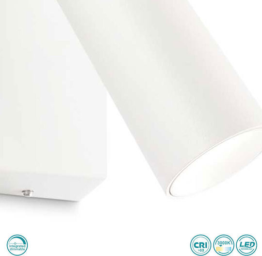 Ideal Lux Pipe Modern Lamp Wall with Integrated LED and Warm White Light 12.5x4x12.5cm