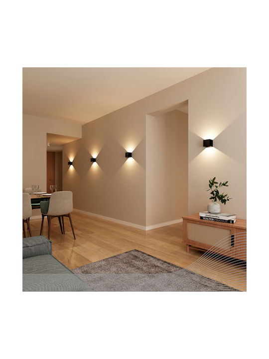 Lumină de Perete cu LED Integrat și Lumină Alb Cald Negru